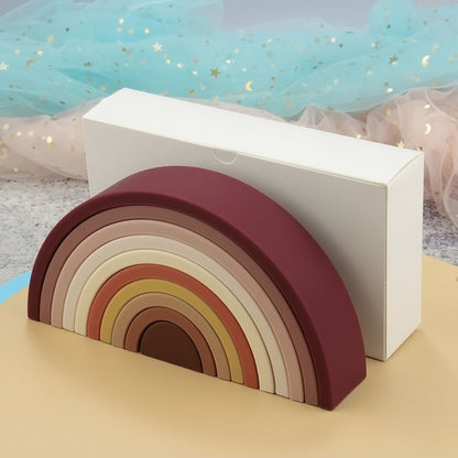 10Pcs/Set Baby Silicone Building Block BPA Free Rainbow Soft Block 3D Educational Montessori Stacking Toys Baby Teether Gift