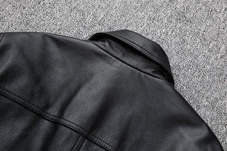 Wholesales.100% Genuine Leather jacket.Classic casual black Men cowhide clothes.quality plus size leather coat.Father's gift