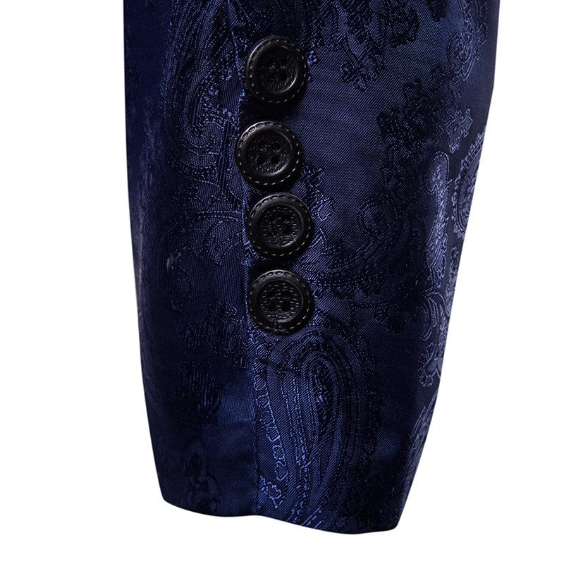 Multi Colors Men's Suit Palace Style Dark Pattern Design and Fashionable One Button Buckle Slim Fit Blazer Mujer Clothing