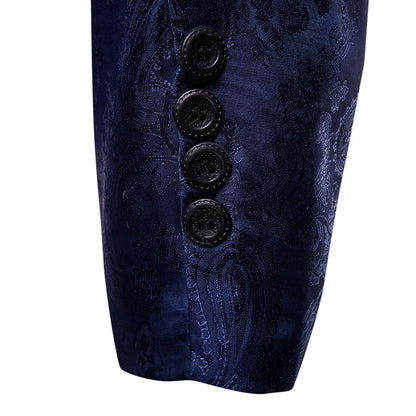 Multi Colors Men's Suit Palace Style Dark Pattern Design and Fashionable One Button Buckle Slim Fit Blazer Mujer Clothing