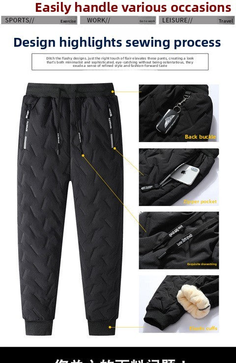 Casual Men's Clothing Men Pants Dresy Baggy Sweatpant for Women Elastic Waist Sports Drawstring Winter Clothes Warm Windproof