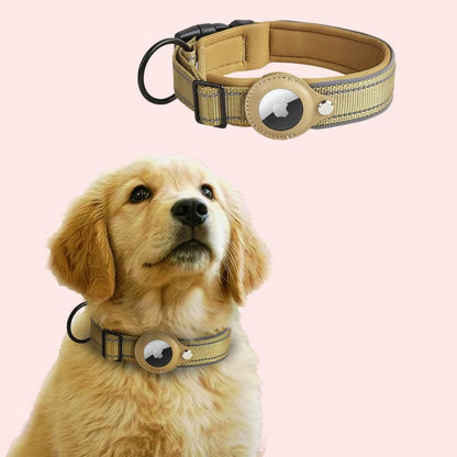Coleira de cachorro AirTag, coleira reflexiva, coleiras acolchoadas, suporte para AirTag, coleira ajustável para cães pequenos, médios e grandes