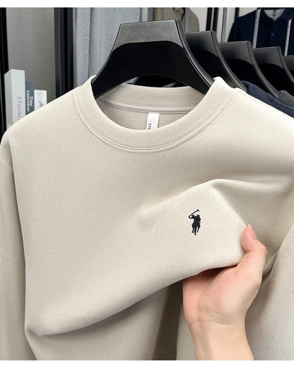 Luxury brand long sleeve T-shirt men's autumn Paul trendy exquisite pony embroidery pullover loose casual round neck sweatshirt