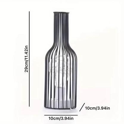 1PC Indoor Iron Wire Cage Design Night Light,Battery-Powered LED Lamp, Decorative Table Lighting for Bedroom, Living Room