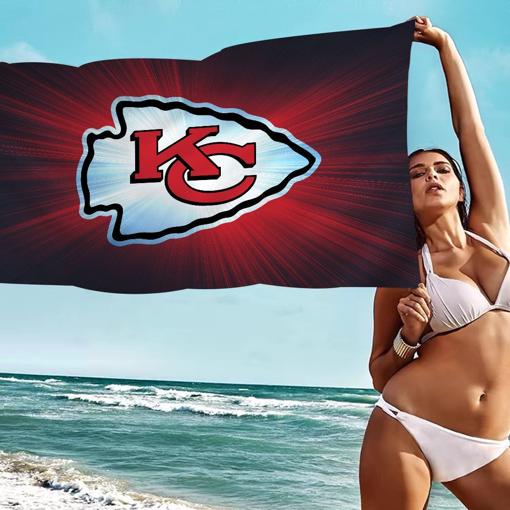 K-Kansas City C-Chiefs Big Microfiber Beach Towels Quick Dry Towel Sand Beach Towels Pool Towel for Travel Swim Pool Yoga