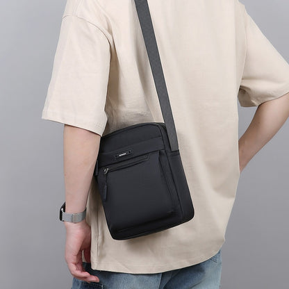 Men's Multifunctional Shoulder Bag Water-Resistant Briefcase Durable Oxford Cloth Business Tote with Multiple Compartments