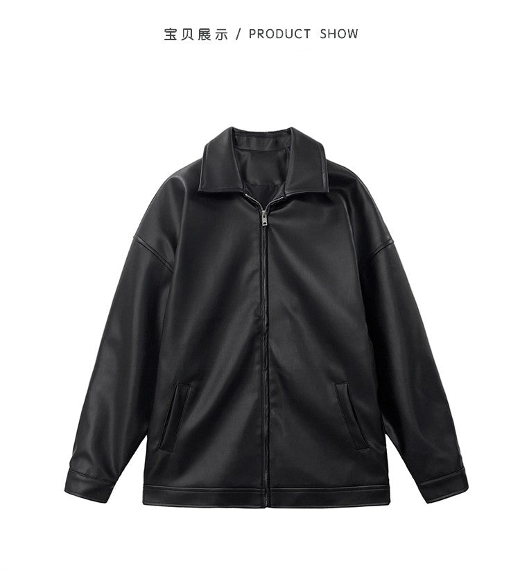 Mauroicardi Spring Autumn Cool Luxury Short Black Soft Light Pu Leather Jacket Men Zipper Casual Mens Jackets and Coats Fashion