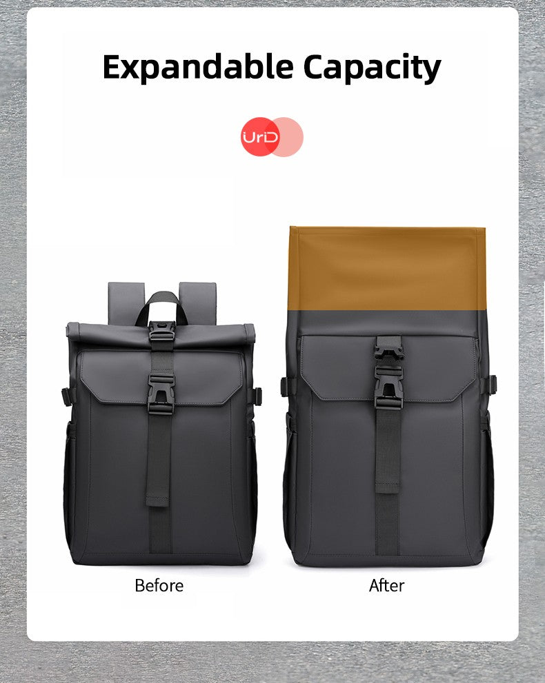 Men's Backpack Roll Top Bag Waterproof Laptop Compartment for Work Travel School Bag Hiking Bookbag Mens Gifts