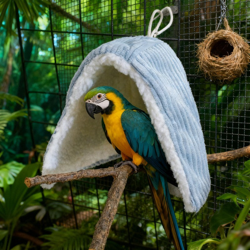1 PC Xale Quentinho de Inverno para Pássaros Ninho Canto Cobertor de Papagaio para Animais de Estimação Pequenos Tenda Suspensa Decoração de Gaiola para Periquitos Agapornis