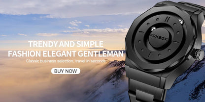 FOXBOX Creative Scrolling Pointer Magnetic Force Men's Quartz Wristwatches Outdoor Sports Waterproof Watch Men Relogio Masculino