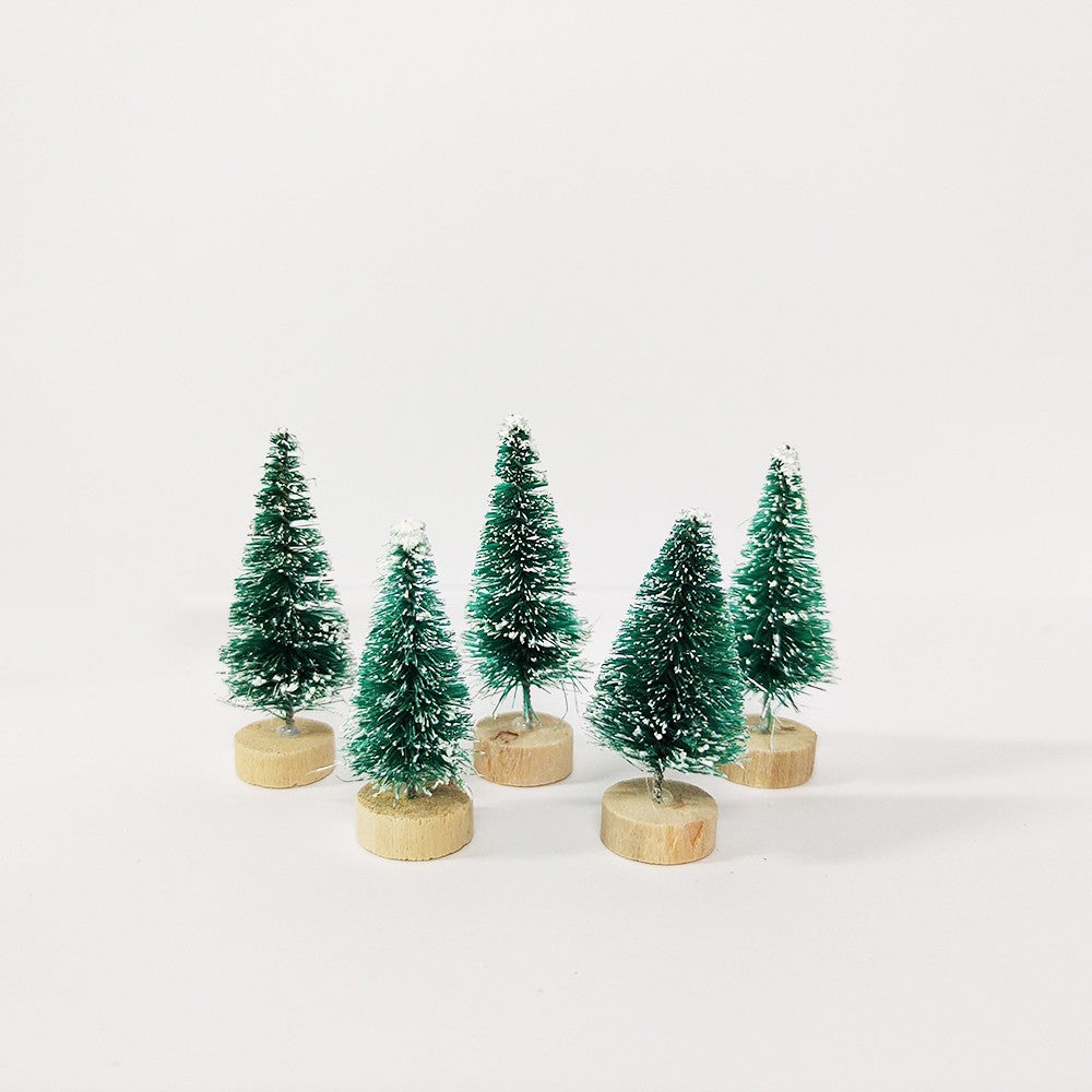 5/8pcs Mini Christmas Trees Small Artificial Christmas Tree Ornament Cedar Pine Sisal Tabletop Merry Christmas Party Decoration