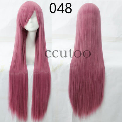 ccutoo 100cm Peruca de Cosplay Reta Sintética de Cabelo Longo de Alta Temperatura 82 Cores Disponíveis