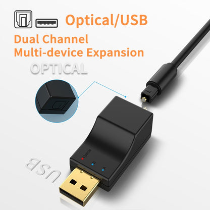 Hot 2 IN 1 Wireless Audio Transmitter Adapter USB Optical Bluetooth Transmitter Low Latency For PC TV USB Wireless Audio Adapter