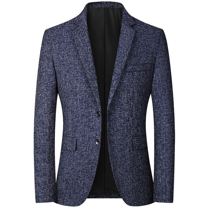 Mens Jacket Blazer Casual Suit Spring Thin Middle-aged Single Western Top for Men