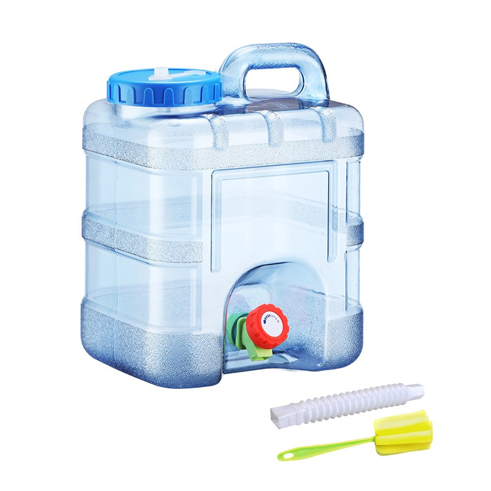 Recipiente de água de 7,5/10/15L com torneira à prova de vazamentos para acampamento, tanque de água de grande capacidade para caminhada de carro