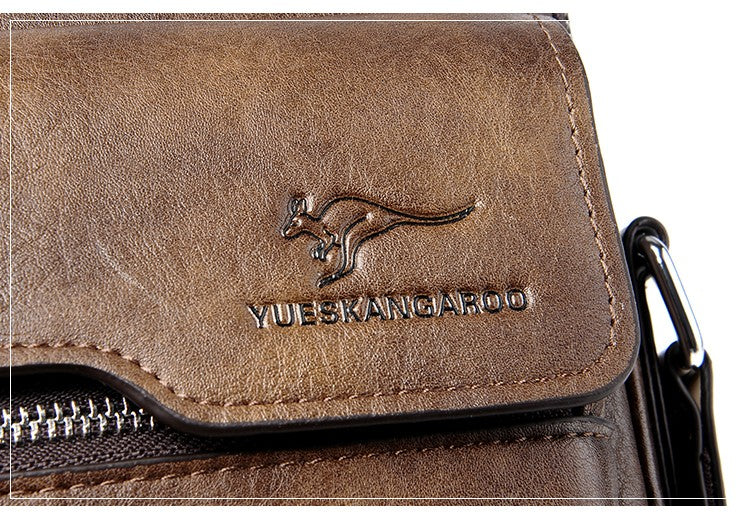 Kangaroo Luxury Brand Men Sling Bag Leather Side Shoulder Bag For Men Husband Gift Business Messenger Crossbody Bag Male Handbag