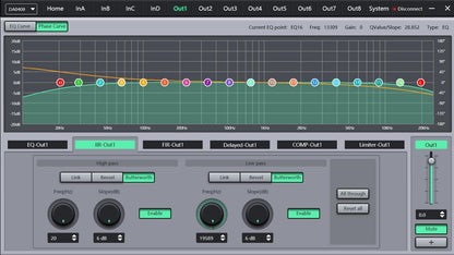 DP48X Processador de Áudio Digital Profissional 4 Entradas 8 Saídas Processador Drive Rack com RIR DEQ Sistema de Gerenciamento de Alto-falantes 192KHZ