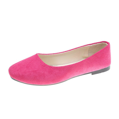 Woman Flats Casual Round Toe Cute Flats Flock Mocasines Ballerina Church Flats Female Suede Elegant Soft Sole Mom Shoes