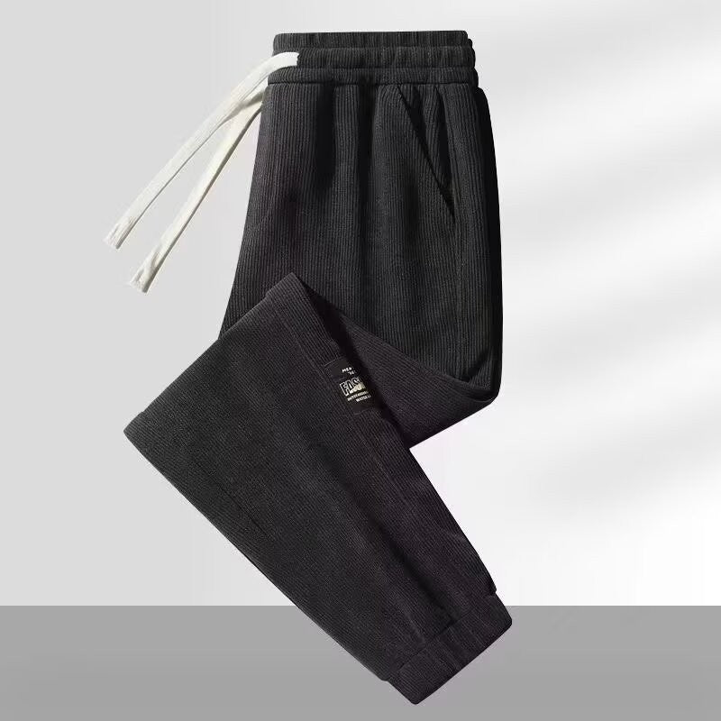 Men's Corduroy Casual Pants Spring Autumn Large Size Elastic Waist Sports Dirt Resistant Wear Resistant Sweatpants Workwear