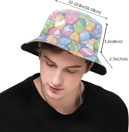 Easter Eggs 4 Bucket Hat for Women Men Summer Travel Beach Sun Cap Easter Hat Outdoor Fisherman Hat Unisex