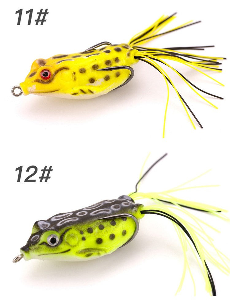 WEIHE 5pcs/15pcs iscas de pesca de sapo combo kit de iscas de pesca macias caixa de equipamento kits de pesca sapos de PVC unidade