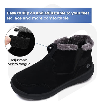 Fitville Men's Boots Winter Wide Version Outdoor Lightweight Snow Boots Men's Waterproof & Non-Slip Thick Warm Thick Fur