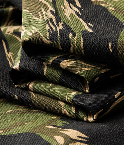 2025 Spring Men's Tiger Stripe Camo Camouflage Cargo Shirt Fashion Work Engineer Long Sleeved Shirt Jacket With Double Pockets