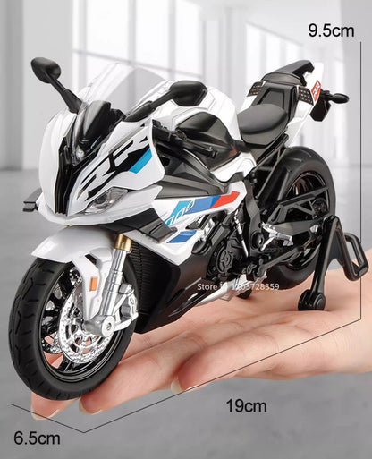 1:12 RRS1000 S1000RR Modelo de Brinquedo Motos de Liga Fundida Motocicletas Amortecimento Roda Dianteira Direcionável Pneus de Borracha Presente para Meninos