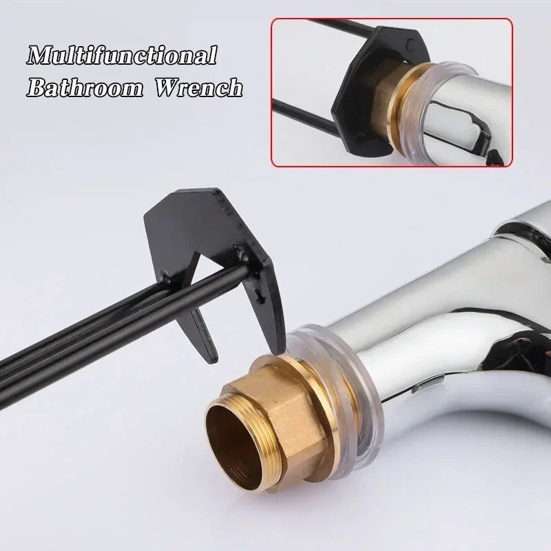 Chave de Pia 5 em 1 Multifuncional Aço Carbono para Torneiras Chave de Tubulação de Encanamento Kit de Reparo de Pia de Banheiro Cozinha Ferramentas de Hardware