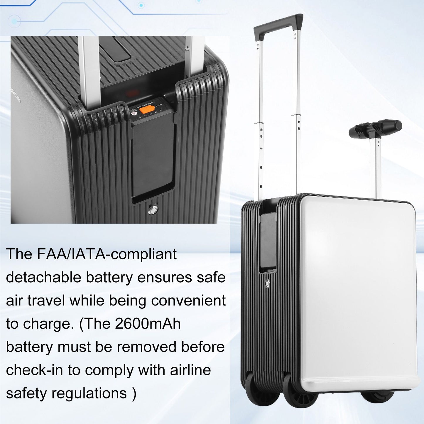 20 Inch Electric Suitcase 40L Large Capacity Boarding Trolley Case With TSA Lock For Men Women Rideable Travel Rolling Luggage