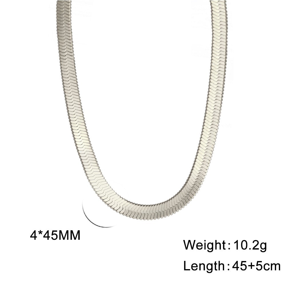 Colar Masculino Hip Hop Snake Chain Nova Moda Aço Inoxidável Cor Prata Acessórios de Joalheria Presente de Festa