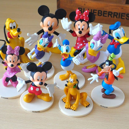 6pcs/set Disney Mickey Mouse Action Figures Minnie Donald Duck PVC Cake Ornaments Collection Decoration Children Toys Gifts