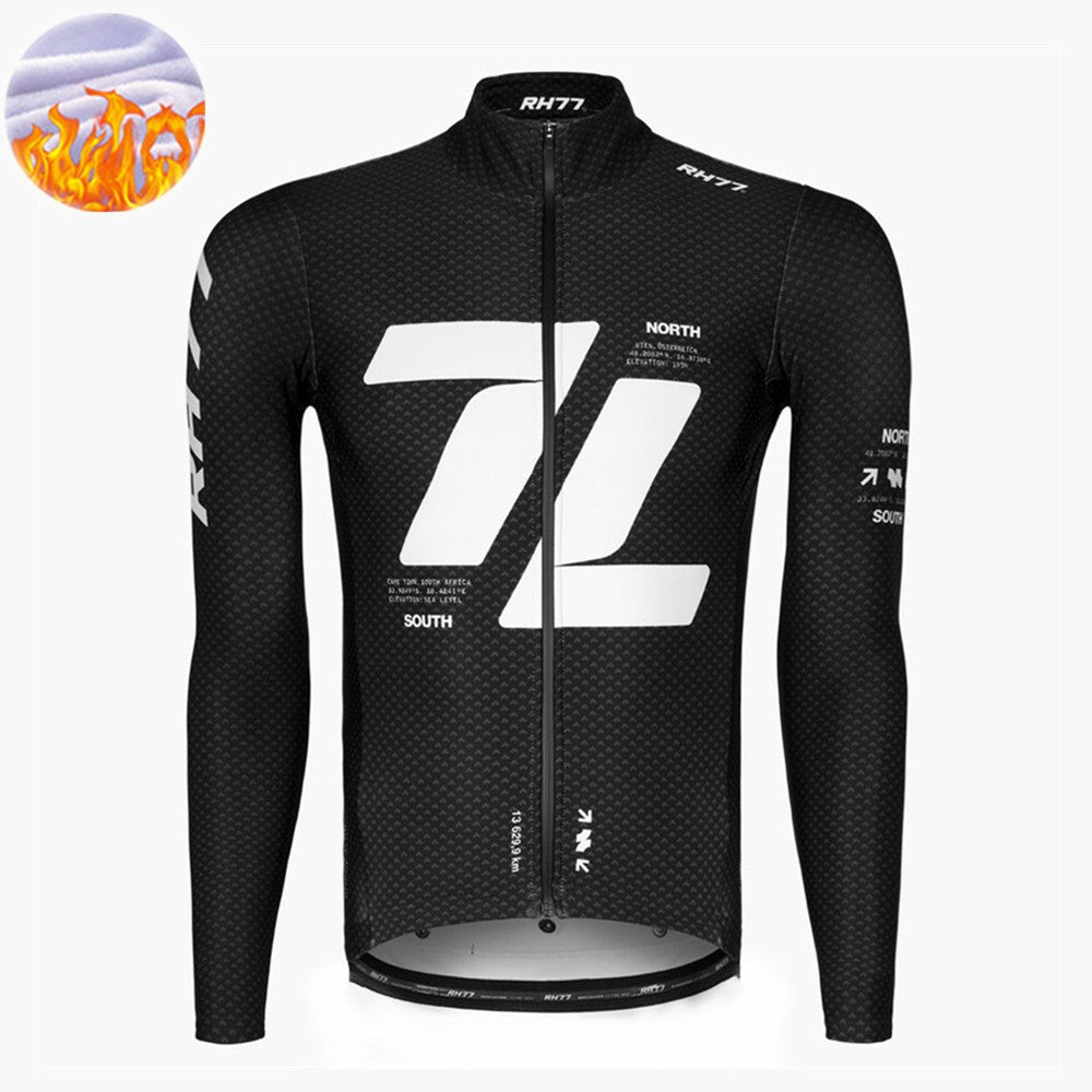 RH77 Winter Cycling Jackets Long Sleeves Thermal Fleece Cycling Clothing MTB Cycling Warm Road men windproof Bike Sportswear