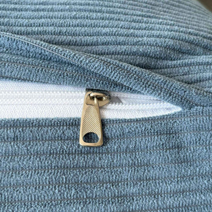 Casual Striped Wedge Floor Pillow Cushion with Side Storage Soft Fluffy Back Support Zippered Cover Hand Wash Gifts for Family