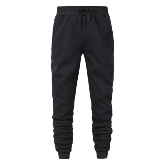 Winter Lambswool Warm Casual Pants Men's Fitness Jogging Sweatpants Male Solid Drawstring Bottoms Fleece Straight Trousers M-5Xl