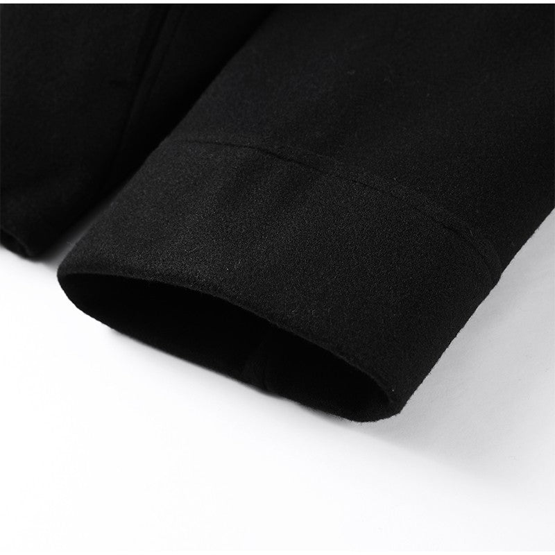 Woolen Zipper Loose Short Jacket Women Long Sleeve Lapel Solid 2025 Autumn Winter Commute Coat Street Office Warm Ladies Outwear