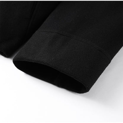 Woolen Zipper Loose Short Jacket Women Long Sleeve Lapel Solid 2025 Autumn Winter Commute Coat Street Office Warm Ladies Outwear