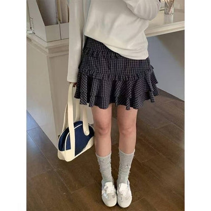 Sweet Cute Lace Cake Skirt Kawaii Lolita Japanese Mini Layered Ruffles Skirts Y2k Harajuku Casual Women Summer 2025 Skirts