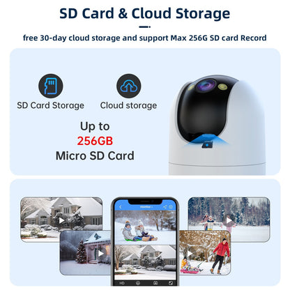 4K PTZ IP Camera Outdoor Waterproof Dual Lens 5G WiFi Security Camera Auto Tracking Video Surveillance Camera Baby Monitor