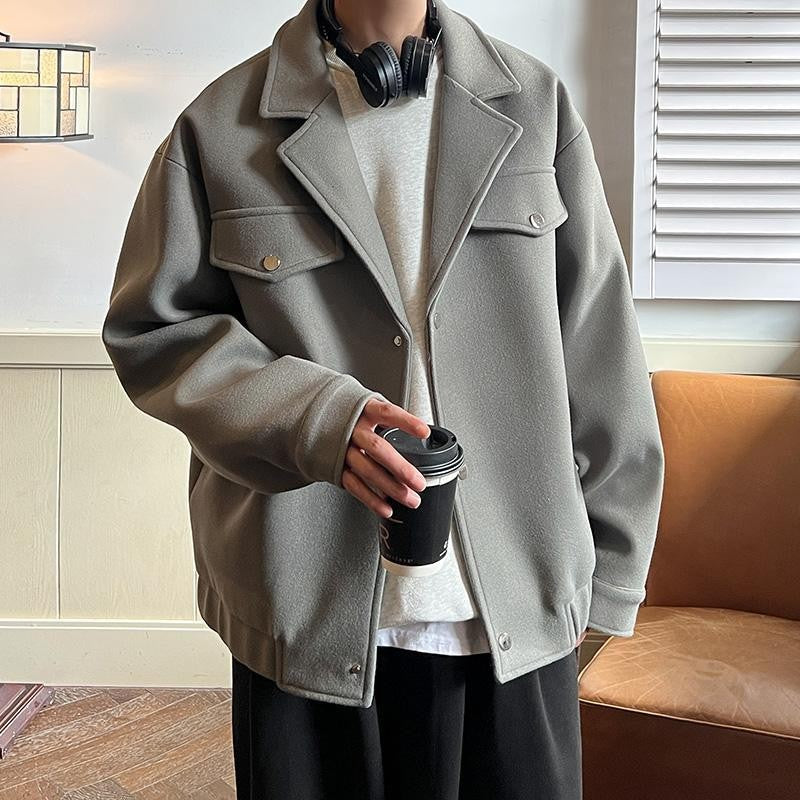 Men's Plus Size Winter Coat 3XL 5XL 300lbs Heavy Thick Wool Blend Trench Coat Vintage British Style Casual Pilot Jacket