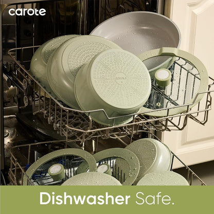 27pcs Ceramic Cookware Set Nonstick, Pots and Pans Set Non stick, Non Toxic Cookware, Dishwasher/Oven Safe, RV/Camping Cookware