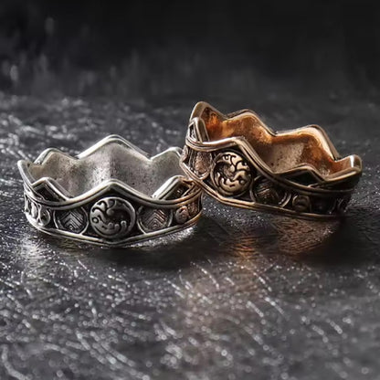 Targaryen Ring Cosplay Three Head Dragon Golden Alloy Metal Rings Fancy Props Halloween Party Costume Accessories Gifts Xmas