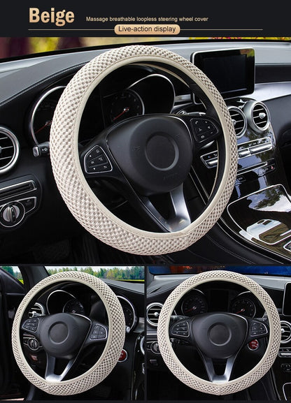 Universal Fashion Car Steering Wheel Cover Without Inner Ring Elastic Grip For Easy Installation And Removal Non Slip