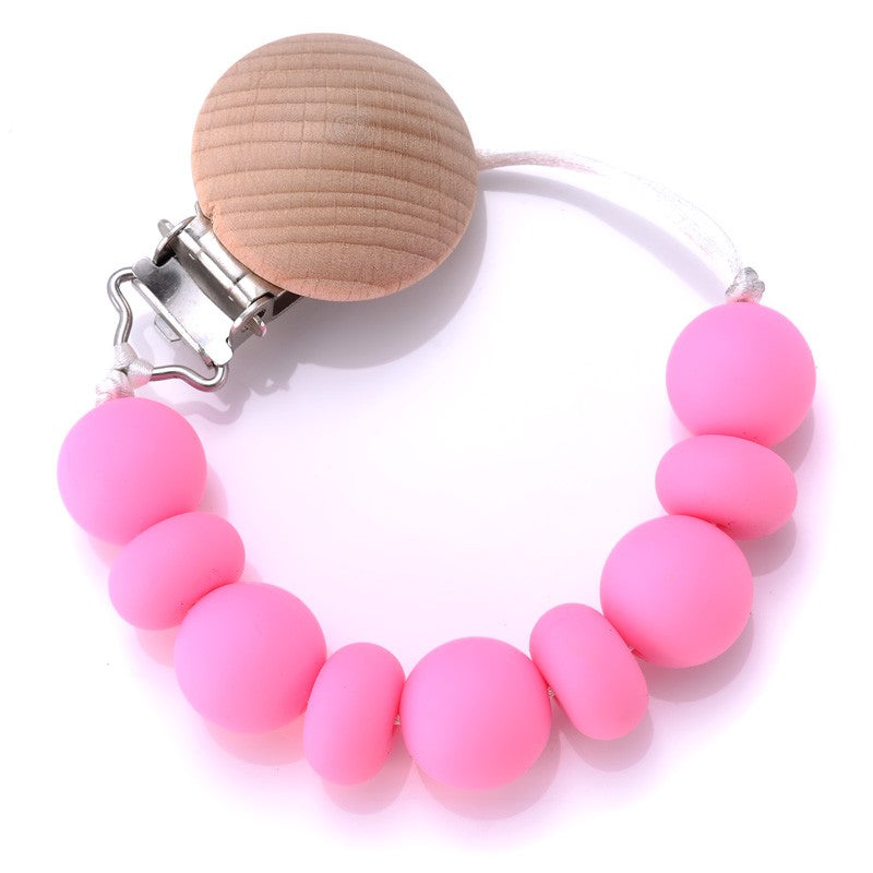 New Silicone Beads Dummy Clip Holder Soother Pacifier Clips Chain for Baby Teething Toys Chew Gifts Accessories BPA Free