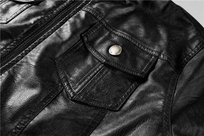 Autumn and Winter Women's Motorcycle Leather Jacket Short Hooded Detachable Hood Jacket Slim Fit Plus Suede Leather Jacket Women