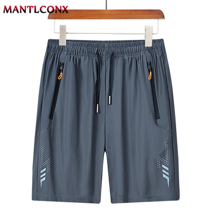 Quick Dry Shorts Men Summer Thin Short Pants Running Sports Bottom Gym Fitness Beach Zipper Pocket Loose Short Sweatpants Men