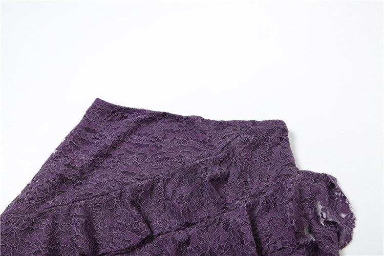 Nibber Tassels Women Skirts Irregular Hem Multi-Layered Ruffles Lace Patchwork S