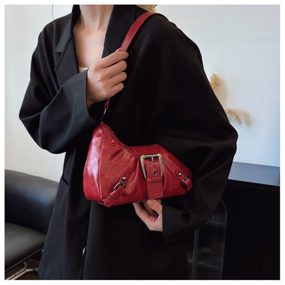 2025 Large Capacity Pleated New Retro Commuter Temperament Locomotive Do Old Style Underarm Shoulder Bag Women