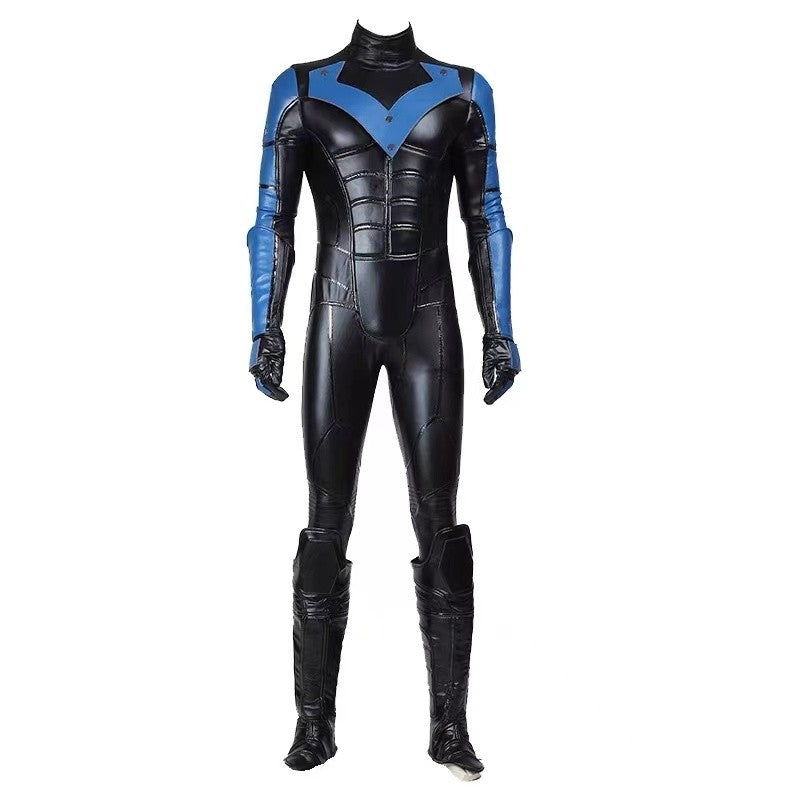Game Bat Arkham City Clothes Cosplay Costume Dick Grayson Role-playing Bodysuit Halloween Carnival Outfit  With Shoe Covers