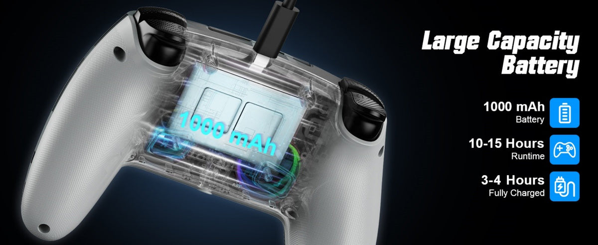 Controller For Playstation 5 PS5/PS5 Pro/Slim/PC,RGB Wireless Gamepad W/Hall Effect Trigger Marco/Turbo Anti-Drift Game Joystick